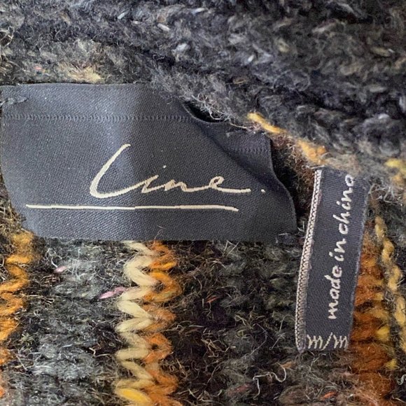 Line Knitwear Blue Striped Asymmetrical Cardigan M - Picture 4 of 5